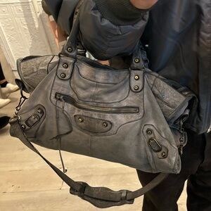 Balenciaga Gray Leather City Bag